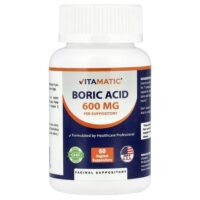 Борная кислота, 600 мг, 60 вагинальных суппозиториев — Vitamatic