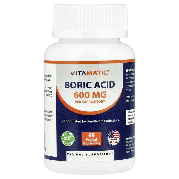 vmc47384_v_8.jpg Борная кислота, 600 мг, 60 вагинальных суппозиториев — Vitamatic