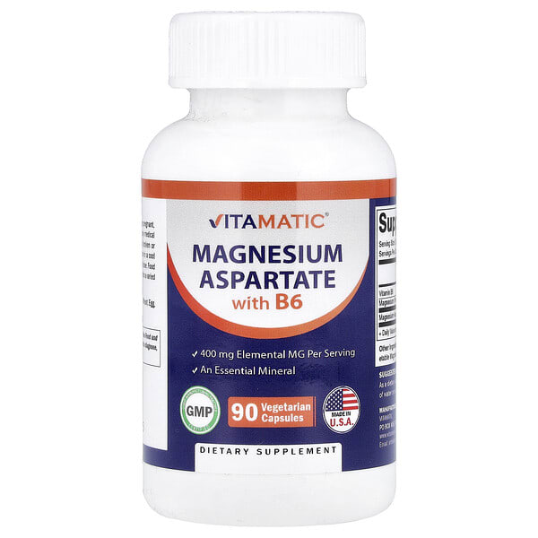 vmc47400_v_8.jpg аспартат магния с витамином B6, 90 вегетарианских капсул — Vitamatic