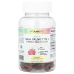 Saw Palmetto + экстракт тыквенных семечек, натуральная малина, 60 жевательных таблеток — Vitamatic