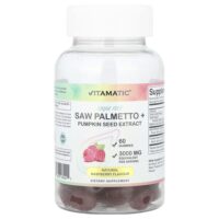Saw Palmetto + экстракт тыквенных семечек, натуральная малина, 60 жевательных таблеток — Vitamatic