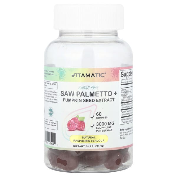 vmc47424_v_8.jpg Saw Palmetto + экстракт тыквенных семечек, натуральная малина, 60 жевательных таблеток — Vitamatic