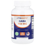 Габа, 750 мг, 240 растительных капсул — Vitamatic