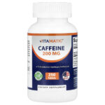 Кофеин, 200 мг, 250 таблеток — Vitamatic