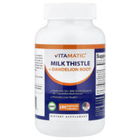 Расторопша + корень одуванчика, 180 вегетарианских капсул — Vitamatic