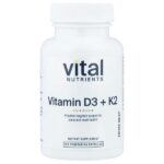 витамины D3 и К2, 120 вегетарианских капсул — Vital Nutrients