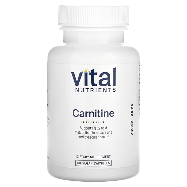 vnu10611_v_8.jpg Карнитин, 60 веганских капсул (500 мг на капсулу) — Vital Nutrients