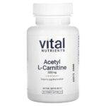 Ацетил L-карнитин, 500 мг, 60 веганских капсул — Vital Nutrients