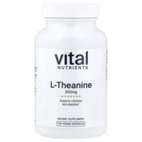 L-теанин, 200 мг, 120 веганских капсул — Vital Nutrients