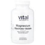 Магний, глицинат + малат, 240 мг, 200 веганских капсул (120 мг на капсулу) — Vital Nutrients