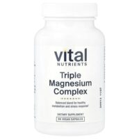 Комплекс тройного магния, 500 мг, 90 веганских капсул (250 мг в 1 капсуле) — Vital Nutrients