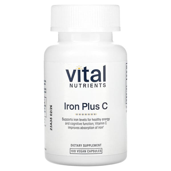 vnu31511_v_8.jpg Iron Plus C, 100 веганских капсул — Vital Nutrients