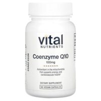 коэнзим Q10, 100 мг, 60 веганских капсул — Vital Nutrients
