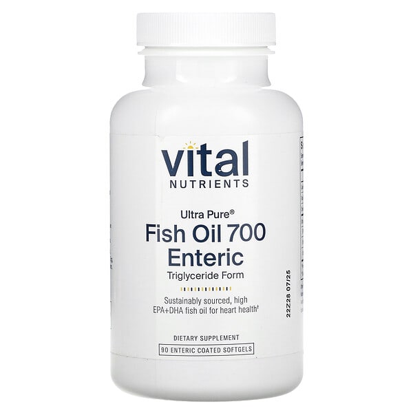 vnu44511_v_8.jpg Ultra Pure, рыбий жир 700, кишечнорастворимая, 90 капсул, покрытых кишечнорастворимой оболочкой — Vital Nutrients