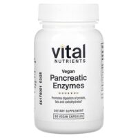 веганские панкреатические ферменты, 90 веганских капсул — Vital Nutrients