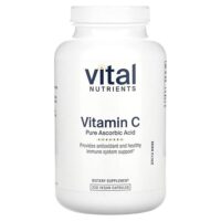 чистая аскорбиновая кислота с витамином C, 220 веганских капсул — Vital Nutrients