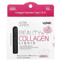 Ultra Women's Beauty, жидкий коллаген, тропические фрукты, клубника и киви, 10 тюбиков с жидкостью, 100 мл (3,38 жидк. Унции) — VPLab