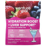 Hydration Boost + поддержка печени, смесь для приготовления электролитического напитка, со вкусом ягодного ассорти, 16 пакетиков-стиков по 6 г (0,21 унции) — Venture Pal