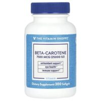 бета-каротин, 7500 мкг (25 000 МЕ), 300 мягких таблеток — The Vitamin Shoppe