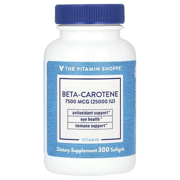 vsi01073_v_8.jpg бета-каротин, 7500 мкг (25 000 МЕ), 300 мягких таблеток — The Vitamin Shoppe
