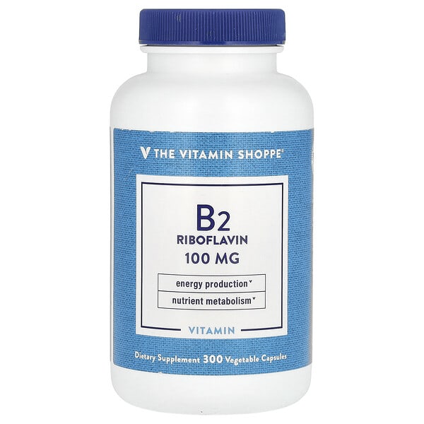 vsi01147_v_18.jpg Витамин B2, рибофлавин, 100 мг, 300 растительных капсул — The Vitamin Shoppe