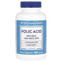 Фолиевая кислота, 800 мкг, 300 капсул — The Vitamin Shoppe