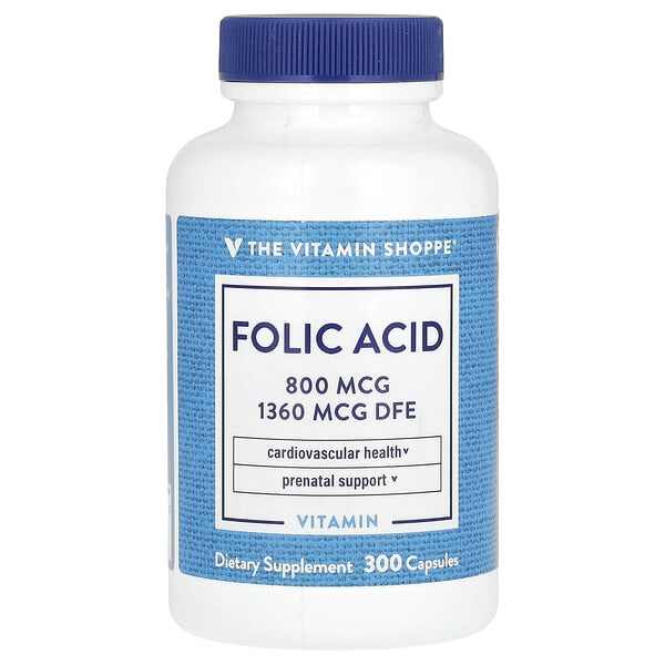 vsi01149_v_8.jpg Фолиевая кислота, 800 мкг, 300 капсул — The Vitamin Shoppe