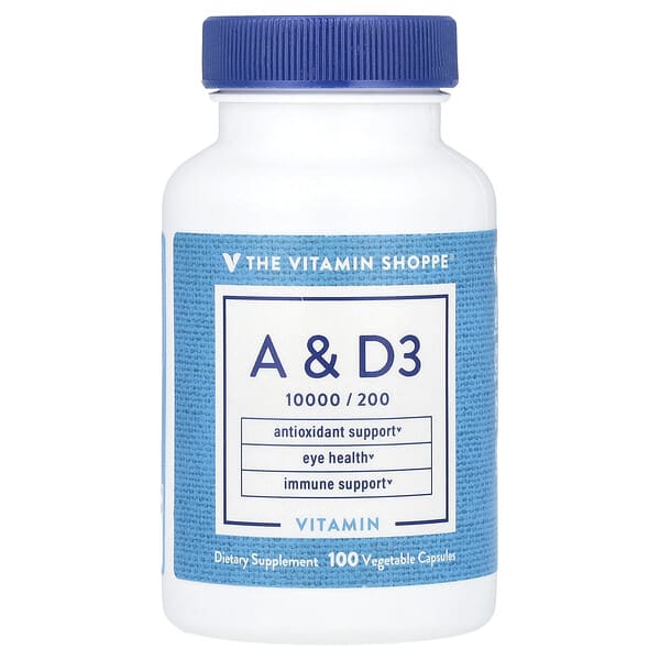 vsi01185_v_8.jpg Витамины A и D3, 100 растительных капсул — The Vitamin Shoppe