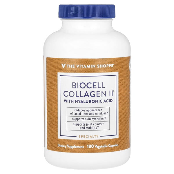 vsi02640_v_8.jpg BioCell Collagen II с гиалуроновой кислотой, 180 растительных капсул — The Vitamin Shoppe