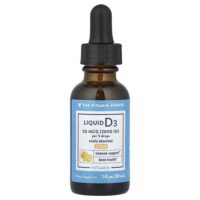 Жидкий витамин D3, цитрус, 50 мкг (2000 МЕ), 30 мл (1 жидк. Унция) — The Vitamin Shoppe