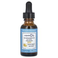 жидкий витамин D3, с цитрусовыми, 125 мкг (5000 МЕ), 30 мл (1 жидк. унция) — The Vitamin Shoppe