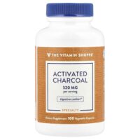 активированный уголь, 100 растительных капсул (260 мг в 1 капсуле) — The Vitamin Shoppe