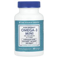 Омега-3 мини, высокая эффективность, 60 капсул (700 мг в каждой капсуле) — The Vitamin Shoppe