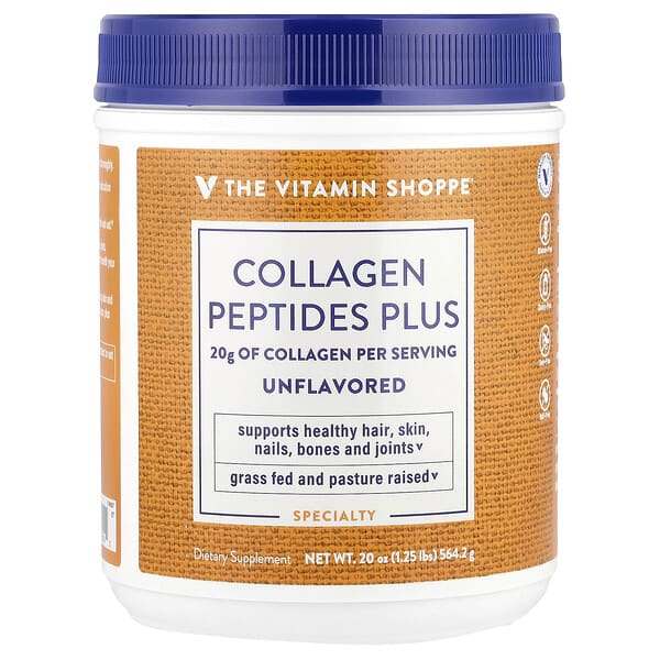 vsi03914_v_8.jpg Collagen Peptides Plus, без добавок, 564,2 г (20 унций) — The Vitamin Shoppe