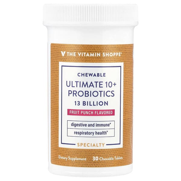 vsi04209_v_8.jpg Chewable Ultimate 10+, пробиотики, фруктовый пунш, 13 млрд, 30 жевательных таблеток — The Vitamin Shoppe