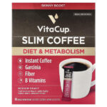 Растворимый кофе Slim, средней обжарки, 10 стиков на одну порцию, 3,7 г (0,13 унции) — VitaCup