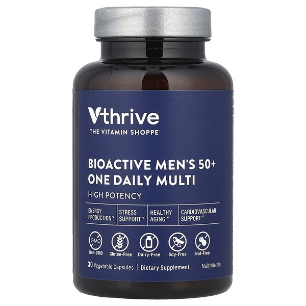 vth06105_v_8.jpg Bioactive Men's 50+ One Daily Multi, 30 растительных капсул — Vthrive