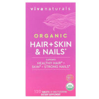 Органические волосы, кожа и ногти, 120 таблеток — Viva Naturals