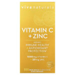 Витамин C + цинк, 250 растительных капсул — Viva Naturals
