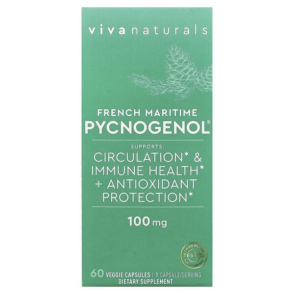 vva52035_v_92.jpg Pycnogenol®, френч приморский, 100 мг, 60 растительных капсул — Viva Naturals