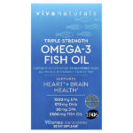 рыбий жир с омега-3, тройная сила, 2500 мг, 90 капсул — Viva Naturals