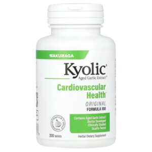 Aged Garlic Extract, выдержанный экстракт чеснока, для сердечно-сосудистой системы, оригинальная формула 100, 200 таблеток (300 мг в 1 таблетке) — Kyolic