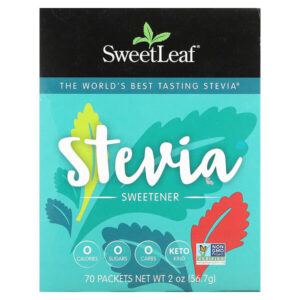 Подсластитель на основе стевии, 70 пакетиков по 0,8 г (0,028 унции) — SweetLeaf Stevia