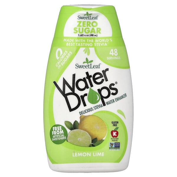 wdn12849_v_24.jpg Water Drops®, восхитительный усилитель воды со стевией, лимон и лайм, 48 мл (1,62 жидк. унции) — SweetLeaf Stevia