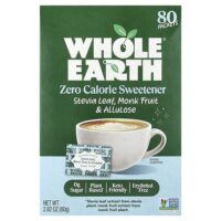 листья стевии, архат и аллюлоза, 80 пакетиков, 80 г (2,82 унции) — Whole Earth