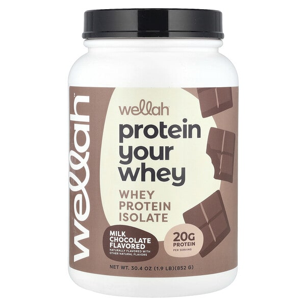 weh08912_v_8.jpg Protein Your Whey, изолят сывороточного протеина, молочный шоколад, 852 г (1,9 фунта) — Wellah