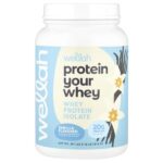 Protein Your Whey, изолят сывороточного протеина, ваниль, 816 г (1,8 фунта) — Wellah