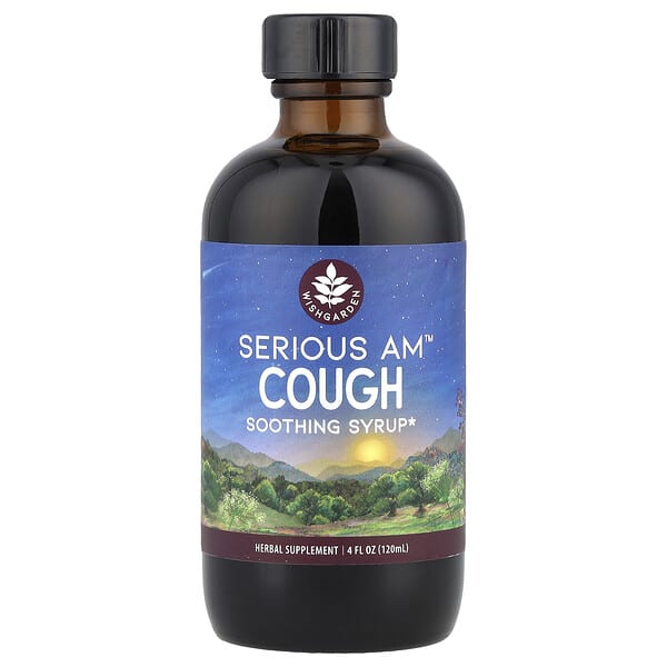 wgh04974_v_27.jpg Serious AM™ от кашля, успокаивающий сироп, 120 мл (4 жидк. Унции) — WishGarden Herbs
