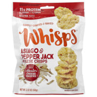 Whisps, чипсы с сыром, азиаго и перцем, 60 г (2,12 унции)