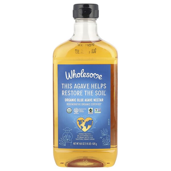 whs20181_v_8.jpg Органический нектар из голубой агавы, 525 г (18,5 унции) — Wholesome Sweeteners